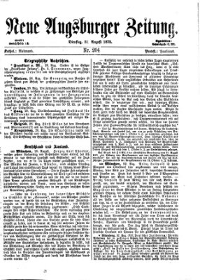 Neue Augsburger Zeitung Dienstag 31. August 1875