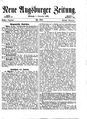 Neue Augsburger Zeitung Mittwoch 1. September 1875