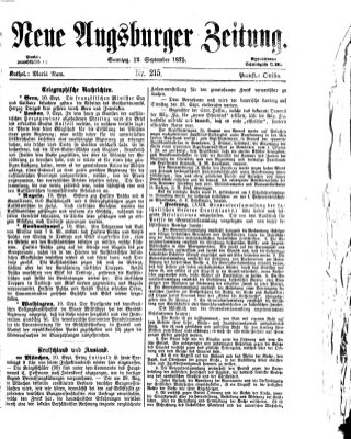 Neue Augsburger Zeitung Sonntag 12. September 1875