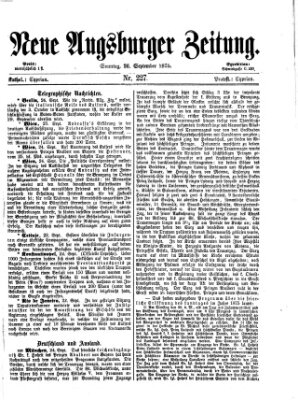 Neue Augsburger Zeitung Sonntag 26. September 1875