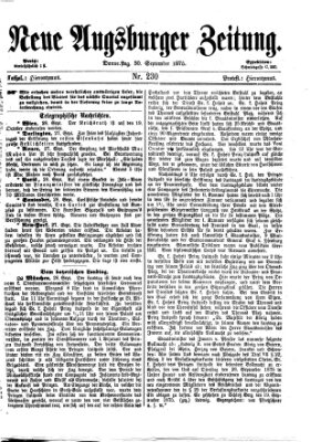 Neue Augsburger Zeitung Donnerstag 30. September 1875