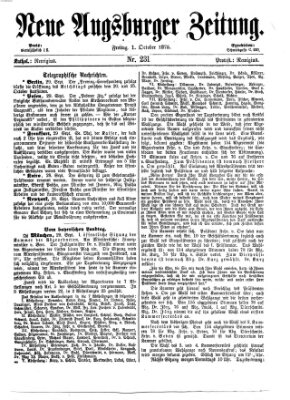 Neue Augsburger Zeitung Freitag 1. Oktober 1875
