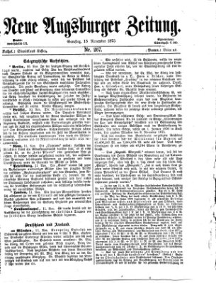 Neue Augsburger Zeitung Samstag 13. November 1875