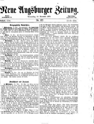 Neue Augsburger Zeitung Donnerstag 18. November 1875