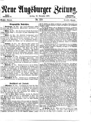 Neue Augsburger Zeitung Freitag 26. November 1875
