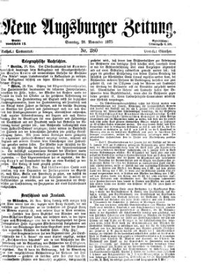 Neue Augsburger Zeitung Sonntag 28. November 1875