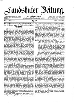 Landshuter Zeitung Mittwoch 20. Januar 1875