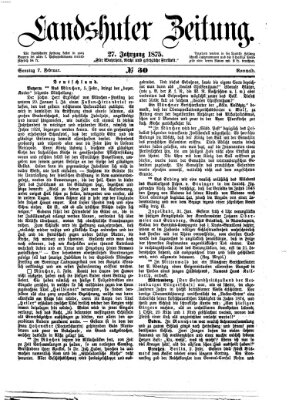 Landshuter Zeitung Sonntag 7. Februar 1875