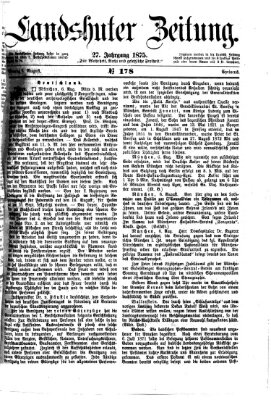 Landshuter Zeitung Sonntag 8. August 1875