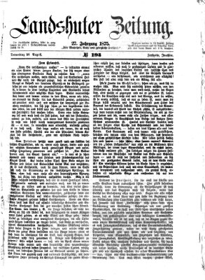 Landshuter Zeitung Donnerstag 26. August 1875