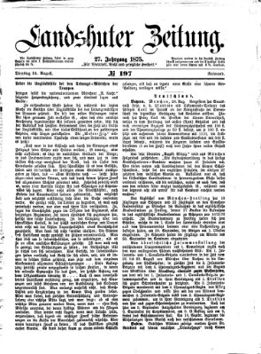Landshuter Zeitung Dienstag 31. August 1875