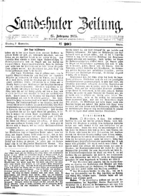 Landshuter Zeitung Dienstag 7. September 1875