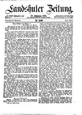 Landshuter Zeitung Donnerstag 23. September 1875