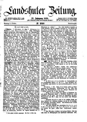 Landshuter Zeitung Sonntag 3. Oktober 1875
