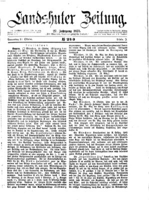 Landshuter Zeitung Donnerstag 21. Oktober 1875
