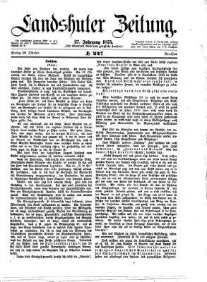 Landshuter Zeitung Freitag 29. Oktober 1875