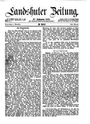 Landshuter Zeitung Donnerstag 4. November 1875