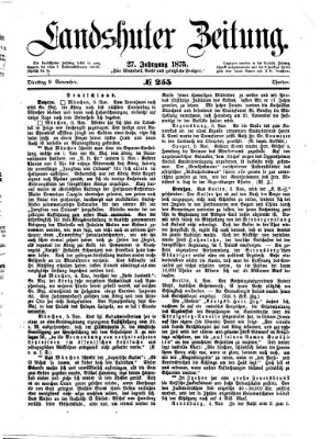 Landshuter Zeitung Dienstag 9. November 1875