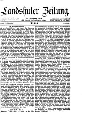 Landshuter Zeitung Samstag 13. November 1875