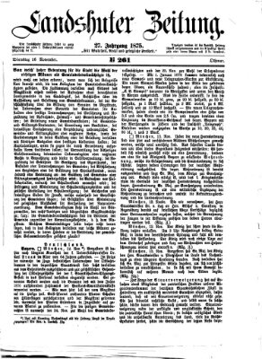 Landshuter Zeitung Dienstag 16. November 1875