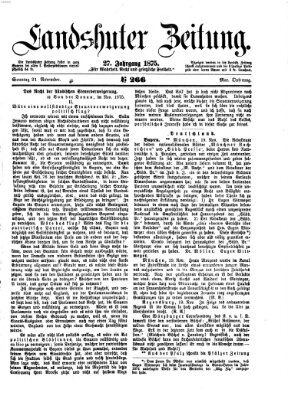 Landshuter Zeitung Sonntag 21. November 1875