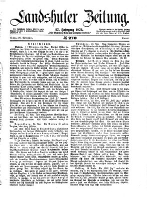 Landshuter Zeitung Freitag 26. November 1875