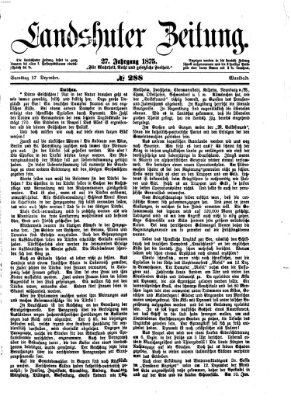 Landshuter Zeitung Samstag 18. Dezember 1875