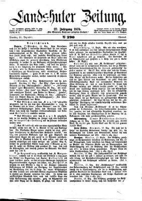 Landshuter Zeitung Dienstag 21. Dezember 1875