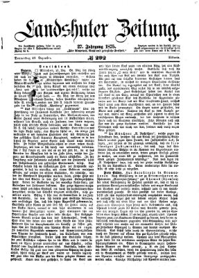 Landshuter Zeitung Donnerstag 23. Dezember 1875