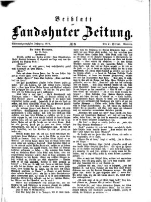 Landshuter Zeitung Sonntag 21. Februar 1875