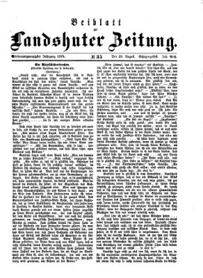 Landshuter Zeitung Sonntag 29. August 1875