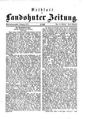 Landshuter Zeitung Sonntag 10. Oktober 1875