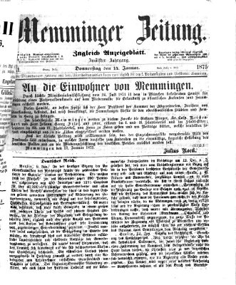 Memminger Zeitung Donnerstag 14. Januar 1875