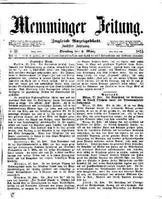 Memminger Zeitung Dienstag 2. März 1875