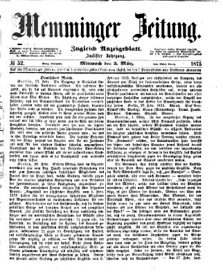 Memminger Zeitung Mittwoch 3. März 1875