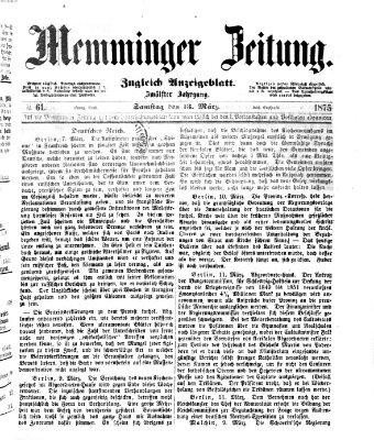 Memminger Zeitung Samstag 13. März 1875