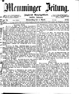 Memminger Zeitung Donnerstag 1. April 1875