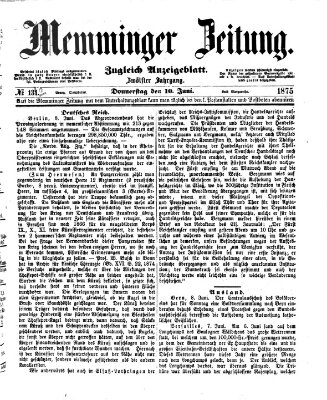 Memminger Zeitung Donnerstag 10. Juni 1875
