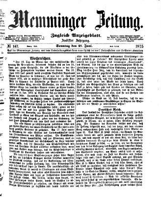 Memminger Zeitung Sonntag 27. Juni 1875