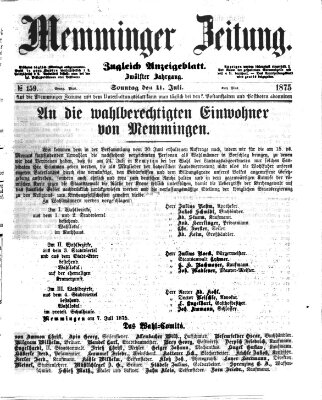 Memminger Zeitung Sonntag 11. Juli 1875