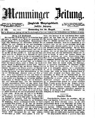 Memminger Zeitung Donnerstag 19. August 1875