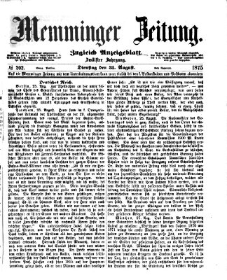 Memminger Zeitung Dienstag 31. August 1875