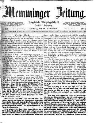 Memminger Zeitung Dienstag 14. September 1875