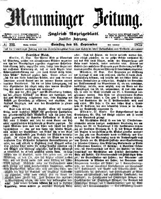 Memminger Zeitung Samstag 25. September 1875