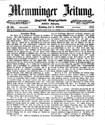 Memminger Zeitung Samstag 9. Oktober 1875
