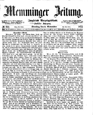Memminger Zeitung Dienstag 2. November 1875
