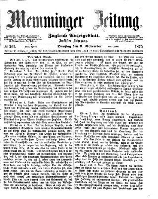 Memminger Zeitung Dienstag 9. November 1875