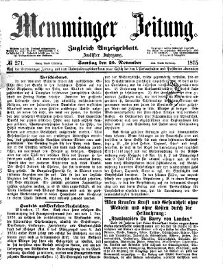 Memminger Zeitung Samstag 20. November 1875
