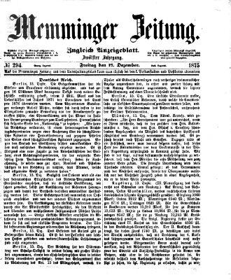 Memminger Zeitung Freitag 17. Dezember 1875