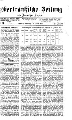 Oberfränkische Zeitung und Bayreuther Anzeiger (Bayreuther Anzeiger) Donnerstag 28. Januar 1875